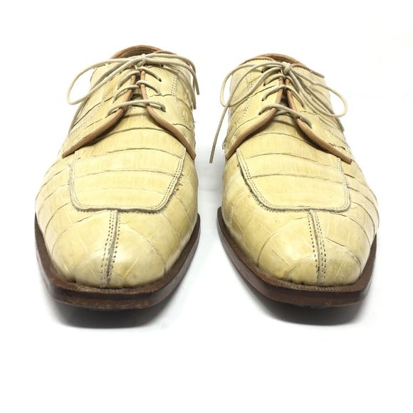 Belvedere Oxfords Shoes Size 9.5 Yellow Crocodile